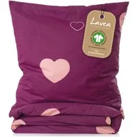 Lavea Kinderbettwäsche Bettwäsche Kinder Herzen Set, mit Reißverschluss, mit Herzmotiv, 100% Baumwolle, 2 teilig, weiche Bezüge für Bettdecke und Kopfkissen