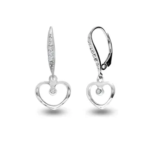 Frauen Herz Ohrringe aus 925 Sterling Silber mit Zirkonia BIPE064