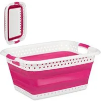 relaxdays Wäschekorb Faltbarer Wäschekorb (1 St), Pink