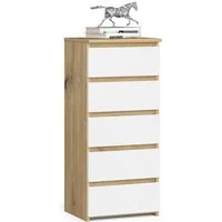 Raumhirsch Furniture Kommode mit 5 Schubladen 40 cm breit Holz Schrank, (viele Farbvarianten - Maße: 40 x 92 x 35 cm) - Hochwertig & stabil