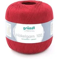 Gründl Häkelgarn 100, Baumwolle dünn zum Häkeln Handarbeiten DIY, 100g Häkelwolle, 566,00 m (Baumwollgarn, Filethäkelgarn), 60° waschbar