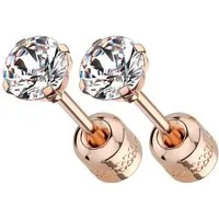 Taffstyle Paar Ohrstecker Gesundheitsstecker Ohrringe Erststecker Chirurgenstahl mit Kristall (Medizinische Ohrringe für empfindliche Ohren mit Zirkonia Kristall)