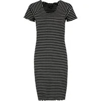 Eight2Nine Sommerkleid Damen Kurzes Shirtkleid mit Streifen Rippstrickkleid, figurbetont, gestreift
