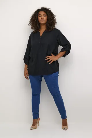 Langarm-Bluse Regular fit Black