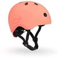 Scoot and Ride Kinderhelm S Peach, Schutzhelm mit LED Licht, Fahrradhelm, safety Helm