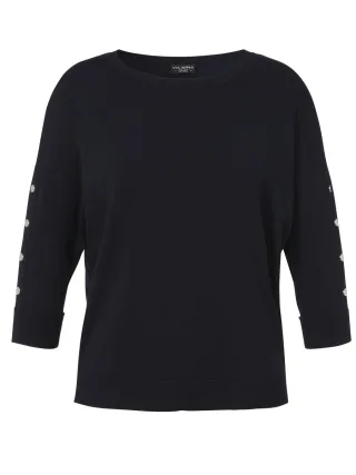 VIA APPIA DUE - Pullover mit U-Bootausschnitt blau - Gr. - 44