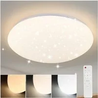 Nettlife LED Deckenleuchte Sternenhimmel Dimmbar mit Fernbedienung 28CM 37W Deckenbeleuchtung, LED fest integriert, Warmweiß, Neutralweiß, Kaltweiß, für Schlafzimmer Flur Kinderzimmer Küche Flur Wohnzimmer