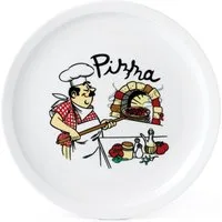 van Well Pizzateller Küchenchef, (6 St), Teller Set, Porzellan, spülmaschinen- und mikrowellengeeignet, Ø 30 cm
