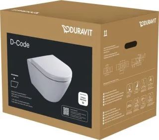 Duravit D-Code WC-Set wandhängend, Durafix, Rimless (spülrandlos) 49030900B2