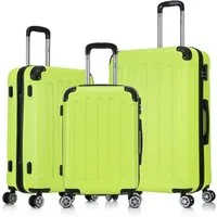 Flexot Hartschalen-Trolley F-2045 Kofferset, 360° Rollen, robuster Reisekoffer, Bordcase, 4 Rollen, Robuster und moderner Koffer mit vier 360° Rollen und Zahlenschloss