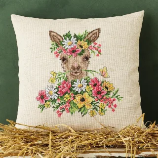 Stickkissen "Lama"