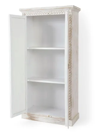 bonprix Schrank, weiß, Gr.135x68 cm, Schrank mit bunten Elementen