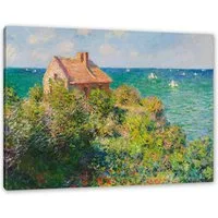 Pixxprint Leinwandbild Claude Monet - Fischer-Häuschen in Varengeville, Claude Monet - Fischer-Häuschen in Varengeville (1 St), Leinwandbild fertig bespannt, inkl. Zackenaufhänger