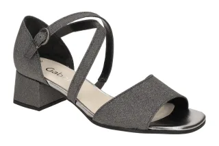 Gabor 41.760 Damen Sandalette Grau - argento, funkel Effekt, Echtleder-Innenf...