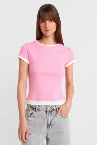 Damen Slim Fit Baumwoll T-Shirt mit Rundhalsausschnitt