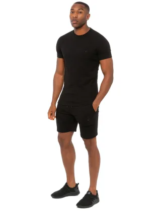 Enzo | Herren Slim Fit T-Shirt & Fleece-Shorts Set