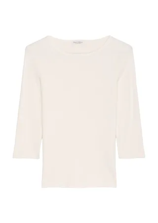 Marc OPolo Casual - T-Shirt regular aus TENCEL™ Modal beige - Gr. - L