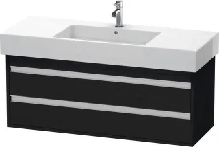 Duravit Ketho Waschtischunterbau wandhängend Eiche Schwarz Matt 1200x455x480 mm - KT664201616 KT664201616