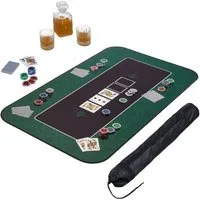 relaxdays Spieltisch Pokermatte 100x60, grün