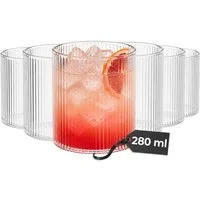 MiaMio Gläser-Set Senita, 280 ml, Riffeloptik, 6-tlg., Borosilikatglas, Spülmaschinengeeignet
