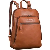 Benthill Rucksack Rucksack Echt Leder Damen Herren Daypack Backpack Lederrucksack, Reißverschlussfach