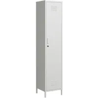 en.casa Kleiderschrank Garderobenschrank »Seinäjoki« 180x38x38 cm Stahl Weiß