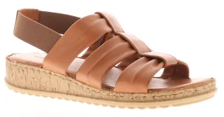 Hush Puppies Damen Sandalen Eden Leder Elastisch Beige