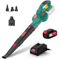 HYCHIKA BETTER TOOLS FOR BETTER LIFE Akku-Laubbläser Laubbläser, 223 km/h, Akku 18 V 4,0 Ah, zum Entfernen von Laub