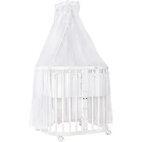 Waldin Babybett Mobiles Babybett aus Holz 7in1 mit Matratze, mitwachsend