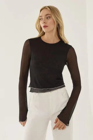 Halbtransparente Bluse