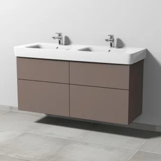 Sanipa 3way Waschtischunterbau zu Geberit Renova Plan Waschtisch mit 4 Auszügen, Taupe-Matt SP8821T