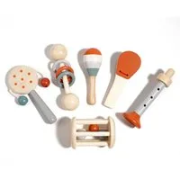 CLTYQ Spielzeug-Musikinstrument Montessori Musikspielzeug Set, Instruments Percussion Holzspielzeug, (6 tlg., Baby-Musikspielzeug, Sensorisches Training), Xylophon Holz Kinder,kinder Musikspielzeug lernspielzeug,Geschenke