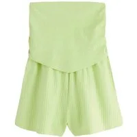 Next Playsuit Bandeau-Playsuit mit Zipfelsaum und Lochstickerei (1-tlg)