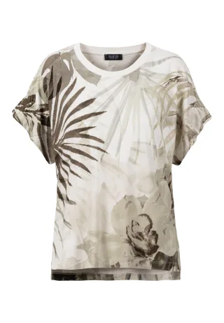 tuzzi - Shirt ALOE THERE! mit Allover-Print ecru/aloe vera/taupe - Gr. - 44