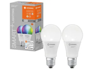LEDVANCE LED-Lampe SMART+ WiFi Classic, A60, E27, EEK: F, 9 W, 806 lm, 2700...6500 K+RGB, Smart, 2 St