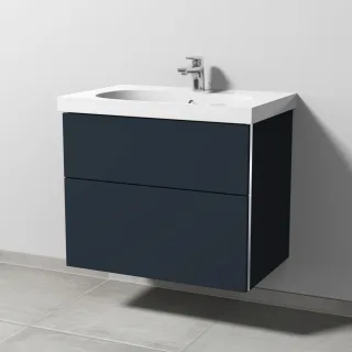 Sanipa 3way Waschtischunterbau zu Geberit Acanto Waschtisch mit 2 Auszügen, Marine-Matt BP4171R