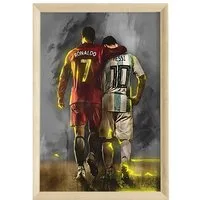 JUSTGOODMOOD Poster Premium ® Ronaldo & Messi Freunde Fußball Poster · ohne Rahmen