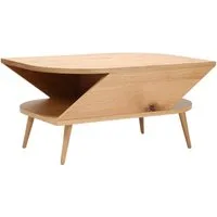 Mobello Couchtisch aus Wildeiche, FLY – ELEGANTES DESIGN (Wohnzimmertisch, Beistelltisch), Mit Stauraum aus Eichenfurnier