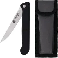 GRÄWE Steakmesser Klappmesser mit Steakklinge, schwarz, mit Etui