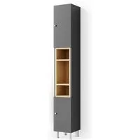 Vicco Hochschrank Aquis, Anthrazit/Sonoma, 30 x 200 cm (1-St) verstellbar