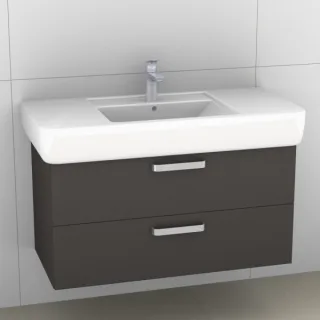 Artiqua 413 Waschtischunterschrank für Renova Plan 122100, 122103 Stahlgrau, 413-WU2L-K11-7142-88 413-WU2L-K11-7142-88