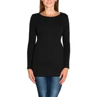 Alkato Langarmshirt Alkato Damen Langarm Longshirt Langarmshirt Tunika Basic Shirt