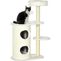 PawHut Kratzbaum mit Kratztonne, 1 Katzenbett und Katzenspielzeug, BxTxH: 59x35x100 cm