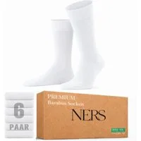 NERS Basicsocken 6 Paar Socken aus Bambus Damen & Herren, ohne Naht, Komfortbund (6-Paar) Premium Bambussocken Atmungsaktiv, & Weich, Geschenkbox