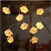 MARELIDA LED-Lichterkette niedliche lächelnde Wolken Kinderzimmer Dekogirlande L: 1,8m weiß, 10-flammig