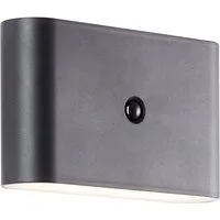 Brilliant LED Außen-Wandleuchte Xino, Bewegungsmelder, LED fest integriert, Warmweiß, Akku-Leuchte, 330 lm, 3000K, magnetische Anbringung, Up-Downlight, USB