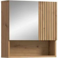 welltime Spiegelschrank MANI, Spiegeltür, 1 offenes Fach, 2 Türen Spiegelschrank, Bad-Spiegel, Badezimmerspiegel, Spiegel, Bad