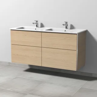 Sanipa 3way Waschtischunterbau zu Duravit ME by Starck Waschtisch mit 4 Auszügen, Eiche-Nordic BR72848