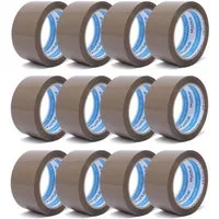 gws Klebeband gws 42820 Packband PP leise abrollend 66 m x 50 mm leise abrollend (Packband, 12-St., farblos, braun) PP-Film (BOPP)-Träger, Acrylat-Kleber, geräuscharm
