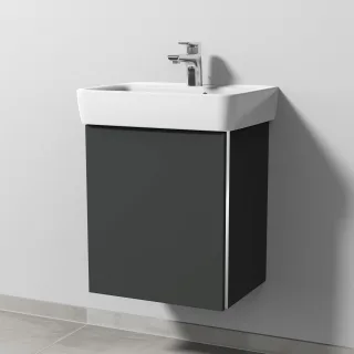Sanipa 3way Waschtischunterbau zu Geberit Renova Plan Waschtisch mit 1 Tür, Graphit-Matt BP8721B